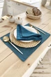Льняной сервировочный коврик (ланчмат) TouchableLinen 1 шт 40x50 см Темно-бирюзовый Подставка под тарелку - изображение 1