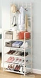 Стойка полка вешалка COSTWAY PRW 160×60×29 см з 4 полками белого цвета - изображение 1