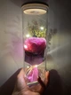 Троянда у скляній прозорій колбі Just for You квітка з LED підсвічуванням 25 см Рожева (Rose-S1) - зображення 7