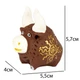 Фігурка гіпсова Netsuke Бичок Білі ріжки Золоте сонце Ручний Розпис 5,5x5,7x4 см Коричневий (25534) - изображение 4