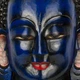 Маска Ручная Работа Непальская Будда Медицины 48х29х14,5 см Синий (25280) - изображение 4