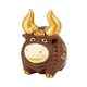 Фигурка гипсовая Netsuke Бычок Золотые рожки Золотое солнце Ручная Роспись 5,5x5,7x4 см Коричневый (25509) - изображение 2