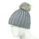 Шапка бини с помпоном Beani'qe Fur Bob Weal One size Серый (22867) - изображение 4