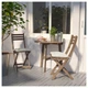 Стіл для балкону і 2 стільці ASKHOLMEN IKEA 892.860.04 сіро коричневий/Kuddarna бежевий - зображення 1