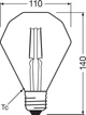 Лампа светодиодная винтажная 4.5W 220V 470lm 2500K E27 110x142mm филаментная [4058075091955] OSRAM Vintage1906 - изображение 1