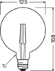 Лампа світлодіодна вінтажна 4.5W 220V 470lm 2500K E27 125x168mm філаментна [4058075092037] OSRAM Vintage1906 - зображення 2