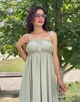 Женское длинное платье из шифона Poliit 8853 ментоловый 42-44 - изображение 2
