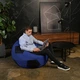 Кресло мешок Мяч Оксфорд размер Большой Студия Комфорта Синий + Черный - изображение 6