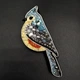 Брошка ручної роботи Американська синиця (tufted titmouse) - зображення 8