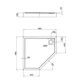 Душовий піддон п'ятикутний 90x90x12см Qtap Diamond 309912 (з сифоном) - изображение 2
