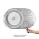 Кухонна мийка нержавіюча Lidz 7750 0,8мм LIDZ7750SAT (з сушкою для посуду) - зображення 3