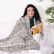 Плед Love You кашемировый 140х200 см серый 90% шерсть мериноса 10% кашемир клетка (692836) - изображение 4