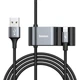 Кабель подовжувач в авто BASEUS Combo Special Data Cable for Backseat (USB to Lightning/2USB 1.5m, 3A). Black - зображення 3