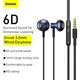Наушники c микрофоном BASEUS Encok Wired Earphone (3.5mm, 1,2 метра). Black-Blue - изображение 9