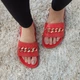 Шлепанцы женские летние натуральная кожа на плоской подошве красные 36 , Fashion, 5008-1 - изображение 6