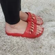 Шлепанцы женские летние натуральная кожа на плоской подошве красные 36 , Fashion, 5008-1 - изображение 7