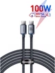 Кабель Baseus 100W USB-C Crystal Shine Series для iPad/Android/ПК/MacBook 1.2m black - зображення 1
