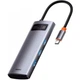 Мультипортовый адаптер USB Хаб Baseus Baseus Metal Gleam Series 5-in-1 Multifunctional Type-C HUB Docking Station CAHUB-CX0G Grey - изображение 2