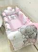 Комплект в кроватку для новорожденных Carus Textile слоник 120х60 см розовый - изображение 4