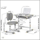 Комплект Evo-kids BD-20 Парта + стілець + лампа Сірий (BD-20 G) - зображення 5