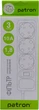 Сетевой фильтр Patron 10 А 250 В 3х1 мм² 3 розетки 1.8 м Grey (SP-1032-GR) - изображение 2