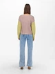 Пуловер ONLY ONLNICCI L/S BLOCK PULLOVER EX KNT S Зеленый 15257294-Creme De Menthe-Detail:PASTEL YELLOW/ROSE - изображение 2