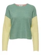 Пуловер ONLY ONLNICCI L/S BLOCK PULLOVER EX KNT S Зеленый 15257294-Creme De Menthe-Detail:PASTEL YELLOW/ROSE - изображение 3