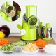 Терка для овощей и фруктов мультислайсер с 3 насадками Tabletop Drum Grater Kitchen Master Овощерезка Зеленая/Белая - изображение 1