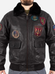 Куртка лётная кожанная MIL-TEC Sturm Flight Jacket Top Gun Leather with Fur Collar 10470002 L Black (2000980537310) - изображение 1