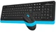 Клавиатура и мышь A4Tech FG1010 беспроводные Black/Blue - изображение 2