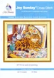 Набор для вышивания по нанесённой на канву схеме"Cat and oil painting".AIDA 14CT printed,54*48см - изображение 2