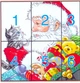 Набір для вишивання за нанесеною на канву схемою "Santa and kitten". AIDA 14CT printed, 41*41 см - зображення 3