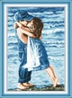 Набор для вышивания по нанесённой на канву схеме "Lovers on seaside". AIDA 14CT printed, 31*43 см - изображение 1