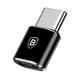 Переходник BASEUS mini Micro USB to Type-C 2.4A. Black - изображение 3