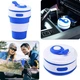 Складана склянка силіконова Collapsible Coffee Cup 350 мл Синій - зображення 5