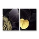 Модульна картина Black and Gold Leaf Abstract 93x60 см (MK21262) - зображення 1