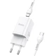 Сетевое зарядное устройство HOCO N13 |1USB/1Type-C, QC3.0/PD, 30W, 3A| адаптер с Type-C кабелем 1м. и быстрой зарядкой White (N13W) - изображение 2