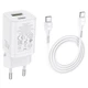Сетевое зарядное устройство HOCO N13 |1USB/1Type-C, QC3.0/PD, 30W, 3A| адаптер с Type-C кабелем 1м. и быстрой зарядкой White (N13W) - изображение 3