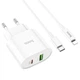 Сетевое зарядное устройство HOCO C95A |Type-C, PD3.0/QC, 3A, 18W| адаптер с Lightning кабелем 1м. и быстрой зарядкой White (C95AL) - изображение 1