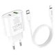 Сетевое зарядное устройство HOCO C95A |Type-C, PD3.0/QC, 3A, 18W| адаптер с Lightning кабелем 1м. и быстрой зарядкой White (C95AL) - изображение 4