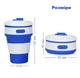 Складаний силіконовий стакан для напоїв(кави, чаю) Collapsible Coffee Cup (350 мл, синій) - зображення 2