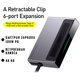 HUB адаптер Type-C Baseus Magic Multifunctional Type-C with a Retractable Clip Standard Edition переходник хаб (CAHUB-DA0G) - изображение 2