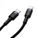 Кабель для зарядки BASEUS Cafule Type-C to Lightning |18W/PD, 2.1A, 1m| (CATLKLF-G1) Black (CATLKLF-G1) - изображение 3