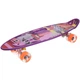 Скейт пенні борд penny cruiser круїзер з ручкою Profi Kids 2306-6 фіолетовий з колесами, що світяться. - зображення 2