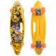 Скейт пенни борд penny cruiser круизер с ручкой Profi 2306-4 желтый со светящимися колесами - изображение 1