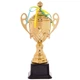 Кубок спортивный с ручками и крышкой приз спортивный SP-Sport 4067D высота 34 см Gold - изображение 1