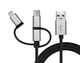 Кабель REAL-EL Premium 3in1 USB - Lightning + micro USB + USB Type-C (M/M), 1 м, черный (EL123500035) - изображение 2