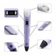 3D ручка для рисования Smart 3D Pen 2 c LCD дисплеем фиолетовый - изображение 3
