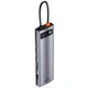 HUB адаптер Baseus Metal Gleam Series 11-in-1 3xUSB3.0+2x4K HD+Type-C+TF+SD+Type-C PD+VGA+3.5m+RJ45 перехідник хаб (CAHUB-CT0G) - зображення 2