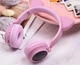 Наушники Bluetooth Hoco W27 Cat Rose с ушками и подсветкой - изображение 2